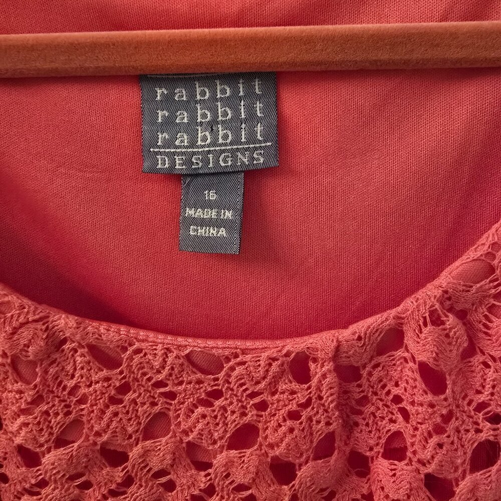 Coral Dress Lined With Crochet Overlay (#6) - Picture 3 of 3
